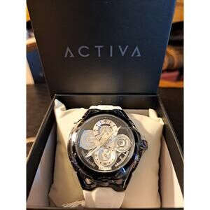 Activa x INVICTA Men's Watch 44mm Black White Band ACW9349-002